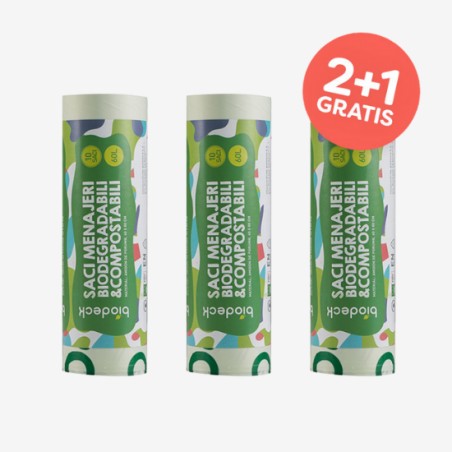 Pachet 2+1 gratis Saci bio menajeri 60 L 10 buc.