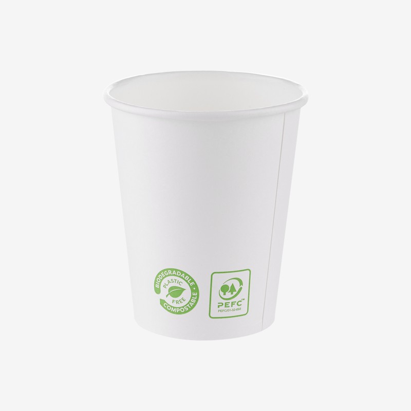 Pahare carton zero plastic albe 240 ml 25 buc