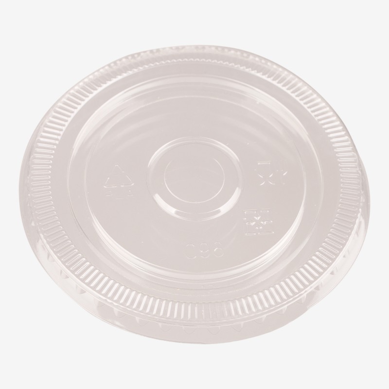 Transparent pla lids flat c hole 96 mm 100 pcs