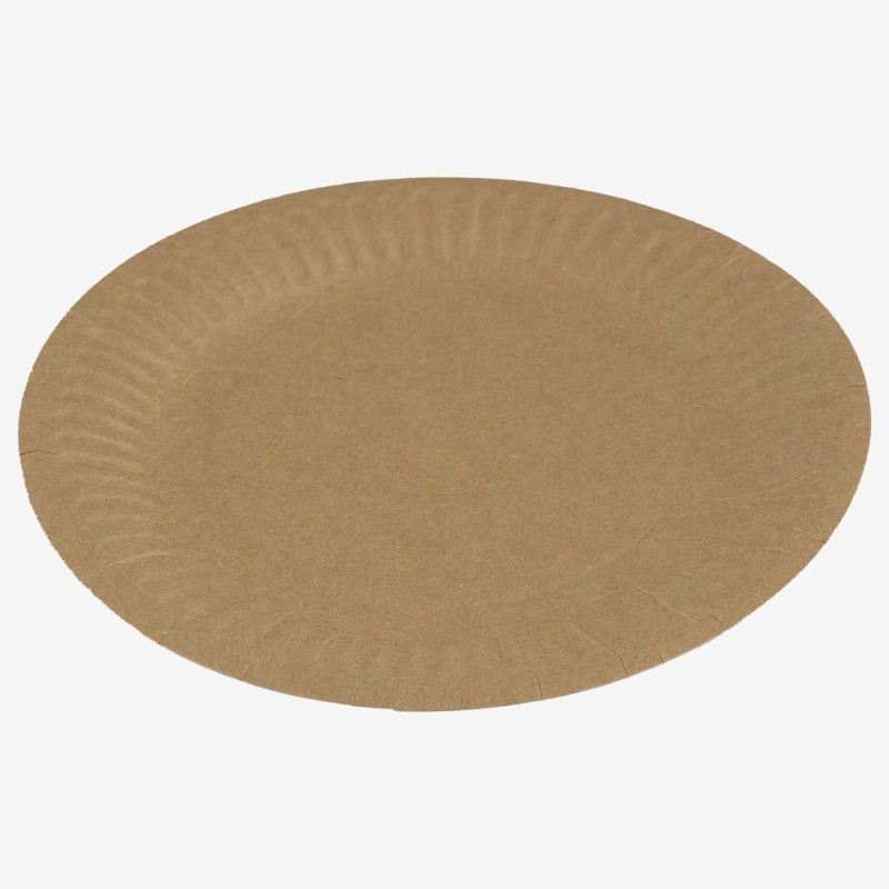 Round carton kraft plates 18 cm 50 pcs