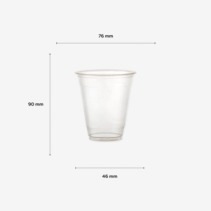 Transparent Pla Cups Top 76 Mm 250 Ml 50 Pcs