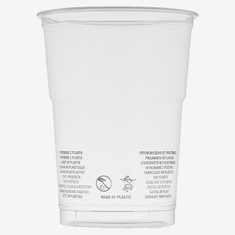 Transparent rPET cups top 95 mm 400 ml 50 pcs - Beer, juices, cocktails ...