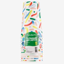 Pahare carton artwork 480 ml 12 buc