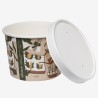 Boluri carton PLA Mura cu capace albe Ø115 mm 480 ml 6 buc.