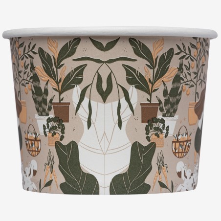 Boluri carton PLA Mura cu capace albe Ø115 mm 480 ml 6 buc.