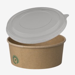 Set boluri carton PLA kraft 750ml capace PET Ø150mm 360buc -1