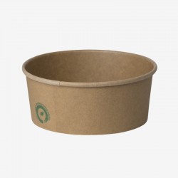 Set boluri carton PLA kraft 600ml capace PET Ø150mm 360buc -2