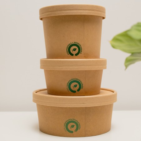 Boluri carton PLA kraft Ø150 mm 1000 ml 60 buc.