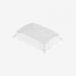 Set platouri trestie natur cu capace RPET 17x12 cm 1000 buc - 2
