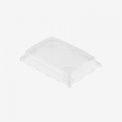 Set platouri trestie natur cu capace RPET 18x13 cm 1000 buc - 2