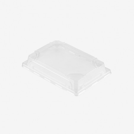 Set platouri trestie natur cu capace RPET 18x13 cm 1000 buc - 2