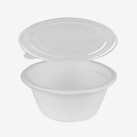 Set sosiere trestie de zahar albe 60 ml cu capace RPET 2500 buc. - 1