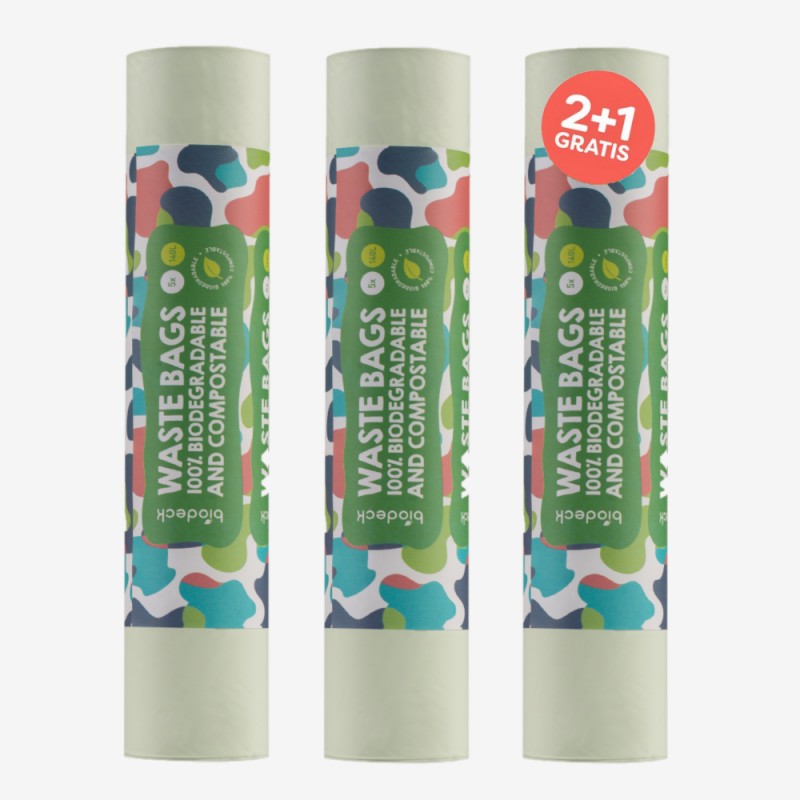 Pachet 2+1 gratis Saci bio menajeri 140 L 5 buc - 1