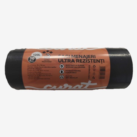 Saci menajeri "Curat" din PE 120 L 10 buc - 1