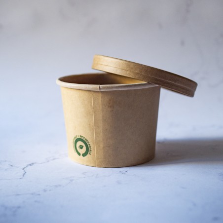 Capace carton kraft PLA Ø115 mm 25 buc.