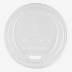 Capace cPLA albe Ø80 mm pentru pahare de 180ml/240ml/270ml 100 buc. - 1