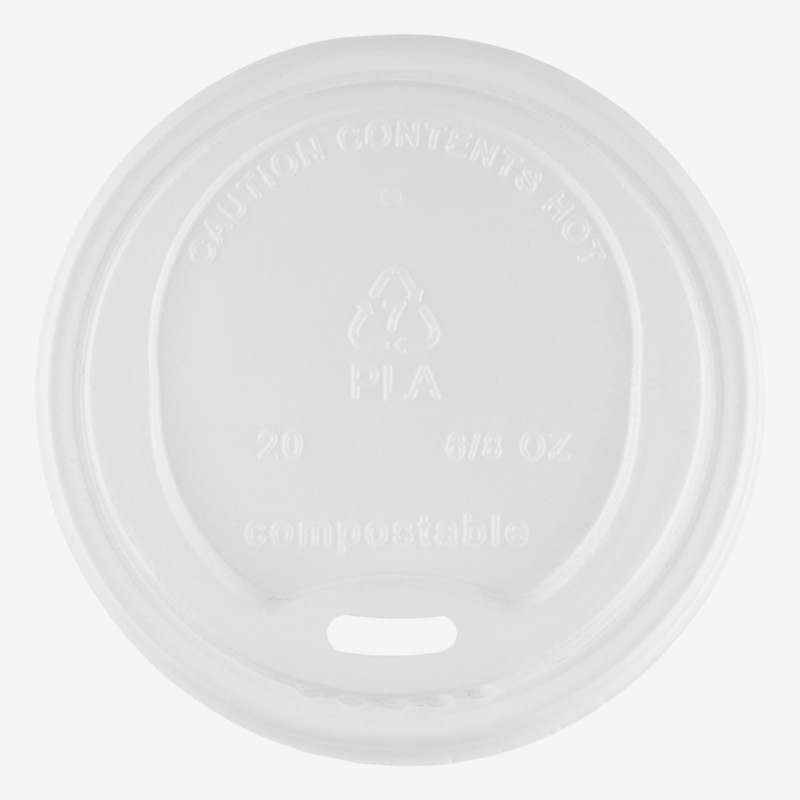 Capace cPLA albe Ø80 mm pentru pahare de 180ml/240ml/270ml 100 buc. - 1