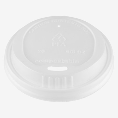 Capace cPLA albe Ø80 mm pentru pahare de 180ml/240ml/270ml 100 buc. - 2