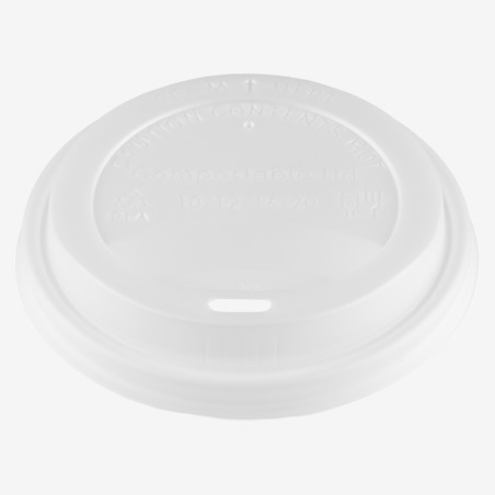 Capace cPLA albe Ø90 mm pentru pahare de 300ml/360ml/480ml 100 buc. - 2