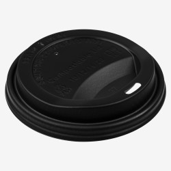 Capace cPLA negre Ø90 mm pentru pahare de 300ml/360ml/480ml 100 buc. - 3