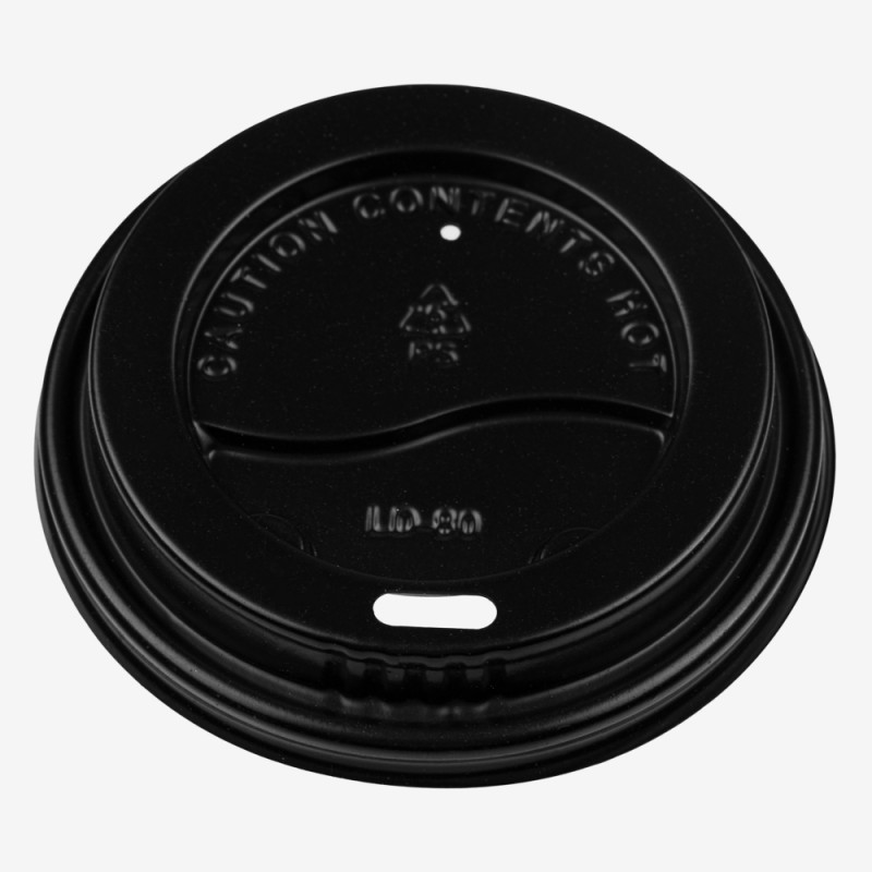 Ps Container Lids Black PS lids Ø80 mm for 180ml/240ml/270ml cups 100 pcs