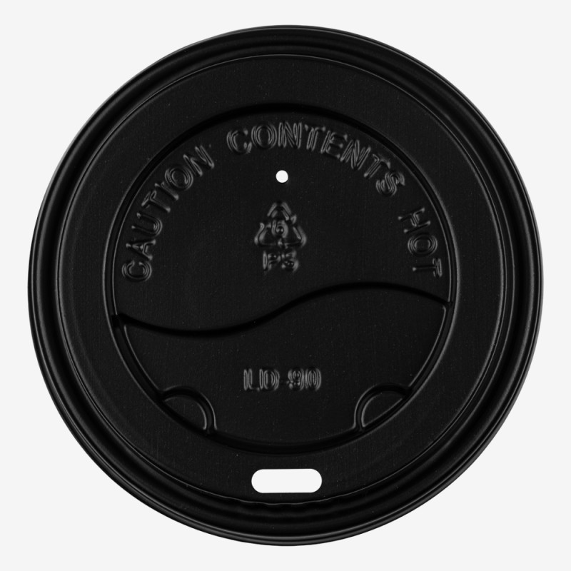 Capace PS negre Ø90 mm pentru pahare de 300ml/360ml/480ml 100 buc - 1