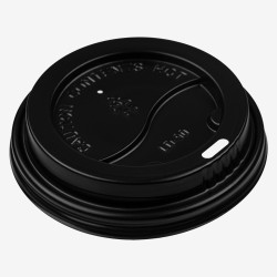 Capace PS negre Ø90 mm pentru pahare de 300ml/360ml/480ml 100 buc - 3