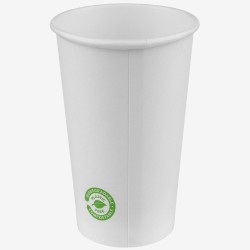 Pahare carton unica folosinta zero plastic bio albe 480ml 25buc - 1