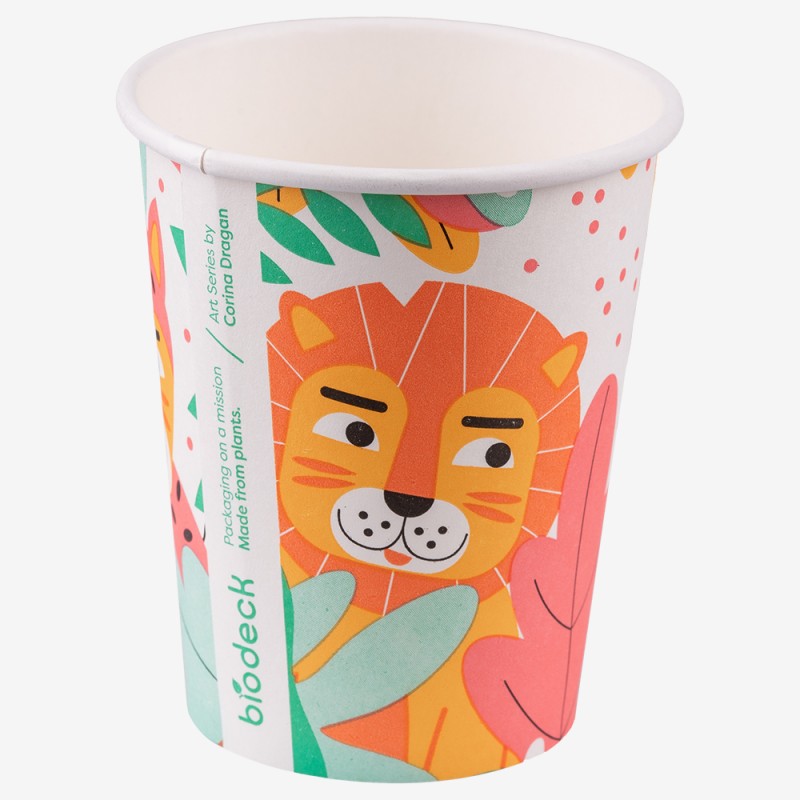Jungle PLA carton cups 240 ml 15 pcs
