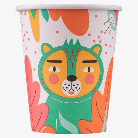 Pahare carton PLA artwork Jungle 240 ml 15 buc.