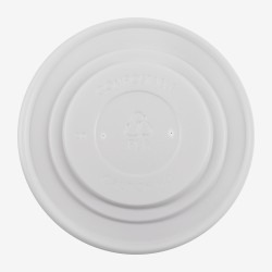 White cPLA lids 150 mm 60 pcs