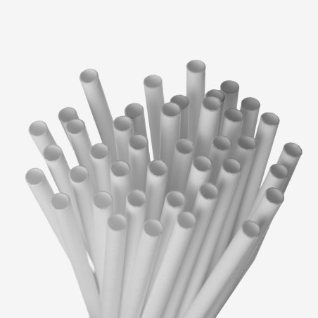 White paper straws 6 mm