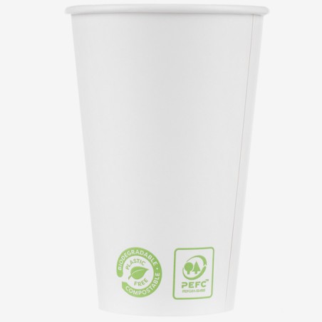 White zero plastic carton cups 480 ml 50 pcs