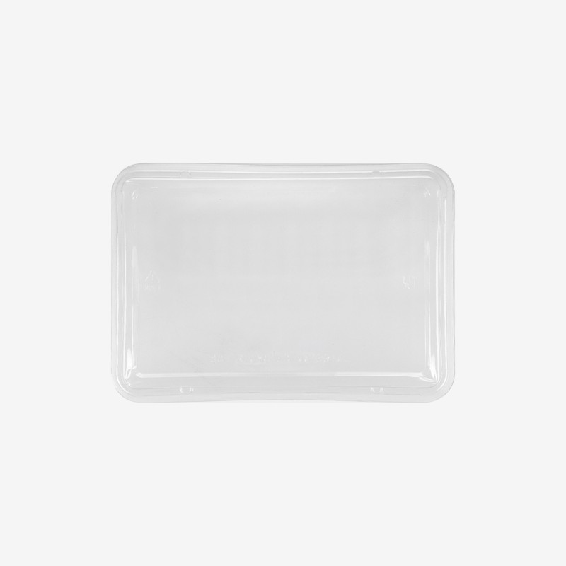 Transparent rPET container 810 ml lids 125 pcs